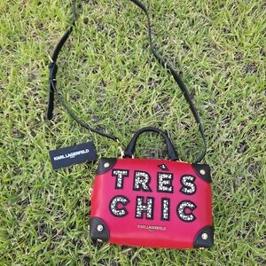 Karl Lagerfeld Red Tres Chic Women's Bag